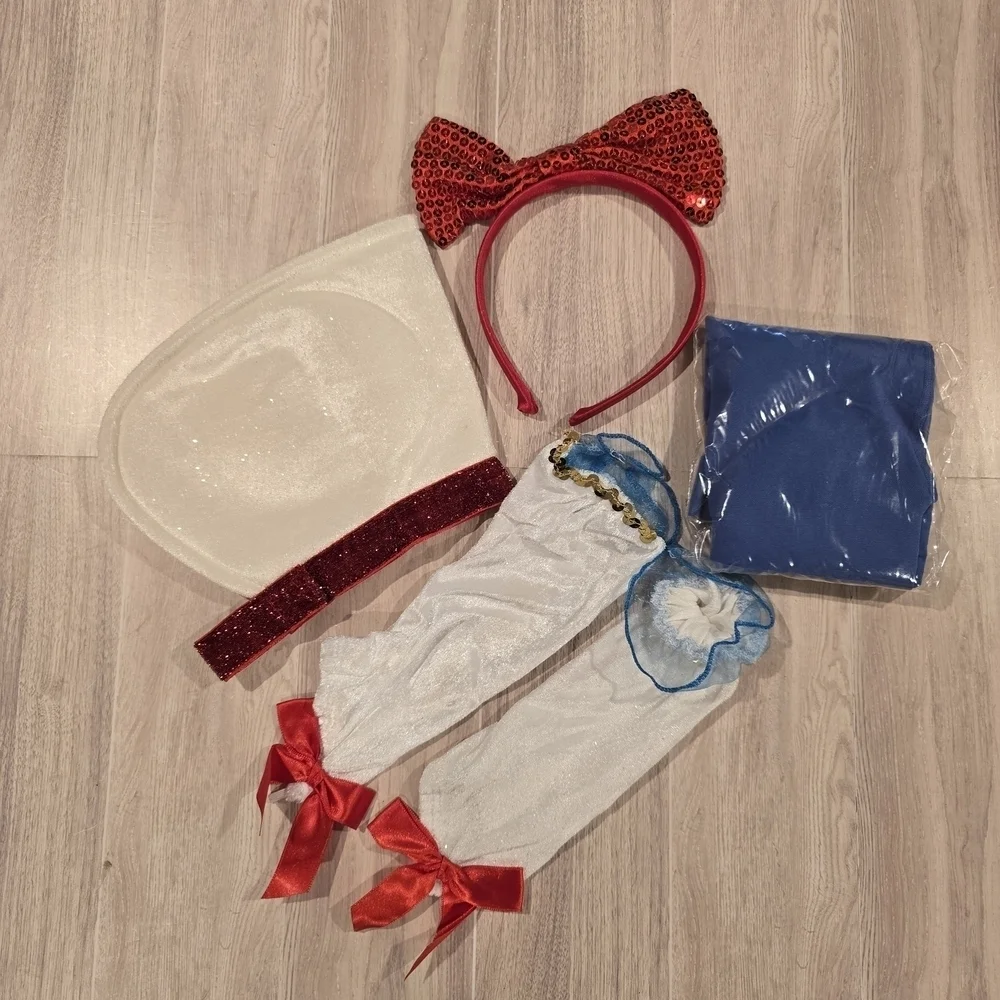 Disney JR Ladies Snow White 6 PIECE Costume Medium 7 - 9 Cosplay Halloween New.